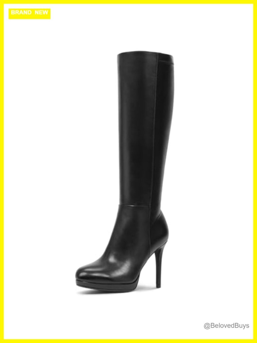 Knee High Platform Stiletto Boots Pointed Toe Faux Leather